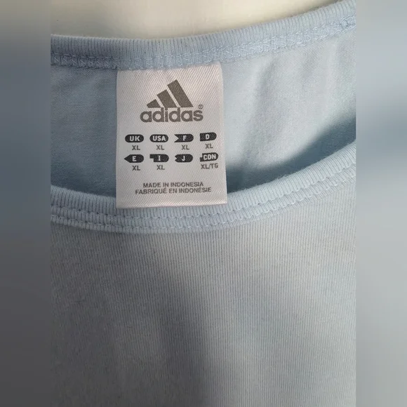 Adidas T-shirt MI 3 Stripes Donna Azzurro, Light Blue, Size XL - Picture 3 of 5